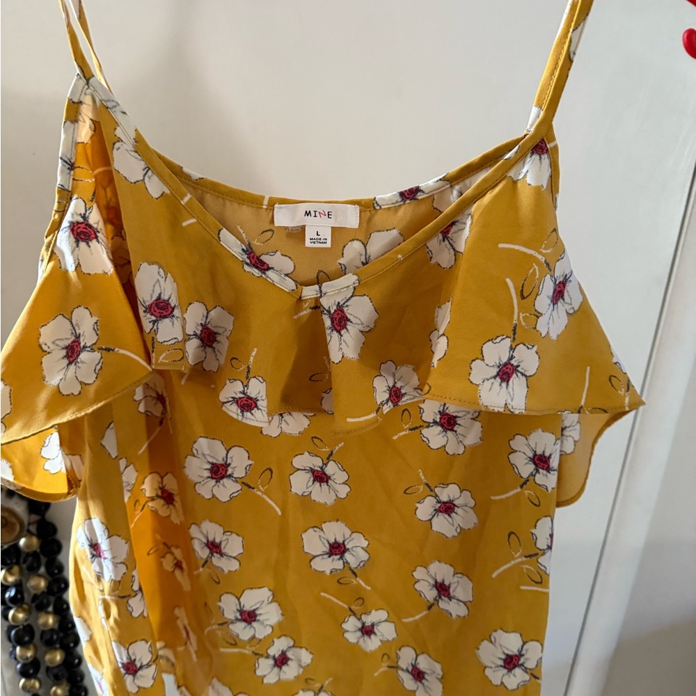 MINE Mustard Floral Camisole Top